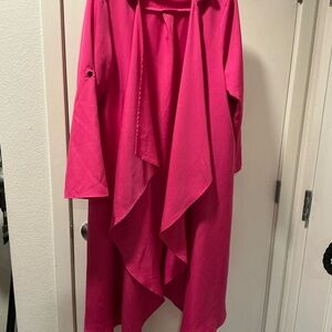 Franclia Plus Size Casual Waterfall Collar Long Card
Hot Pink / 16(2XL)